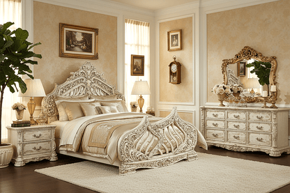 Aurelian Crest™ Hand - Carved Solid Wood Platform Bed & Bedroom Collection – handcrafted solid wood furniture