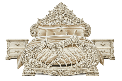 Aurelian Crest™ Hand - Carved Solid Wood Platform Bed & Bedroom Collection – handcrafted solid wood furniture