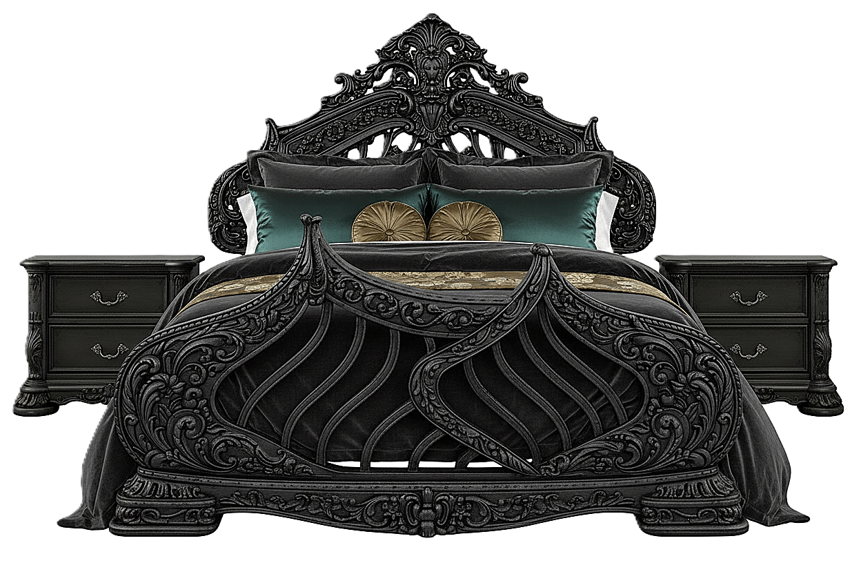 Aurelian Crest™ Hand - Carved Solid Wood Platform Bed & Bedroom Collection – handcrafted solid wood furniture