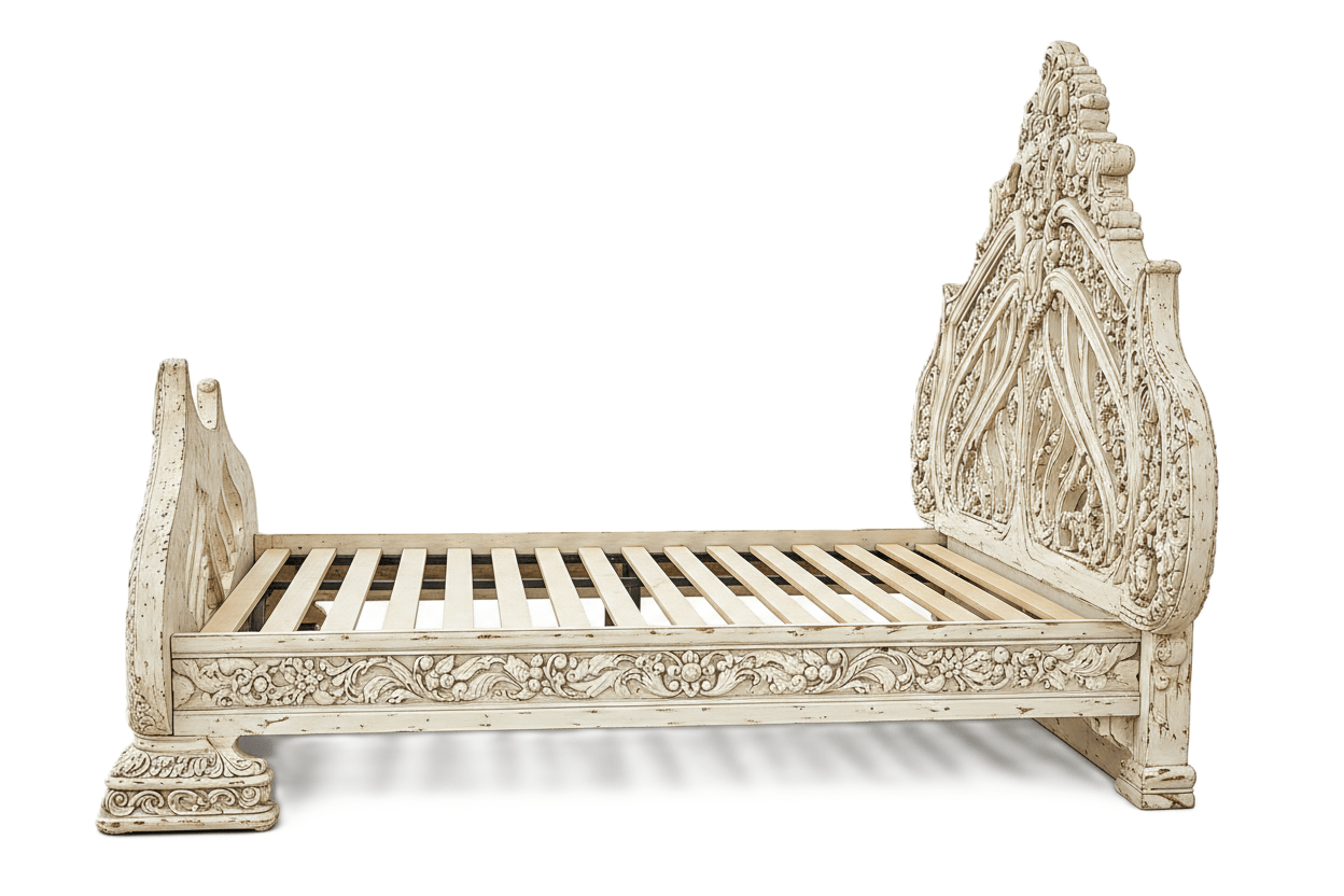 Aurelian Crest™ Hand - Carved Solid Wood Platform Bed & Bedroom Collection – handcrafted solid wood furniture