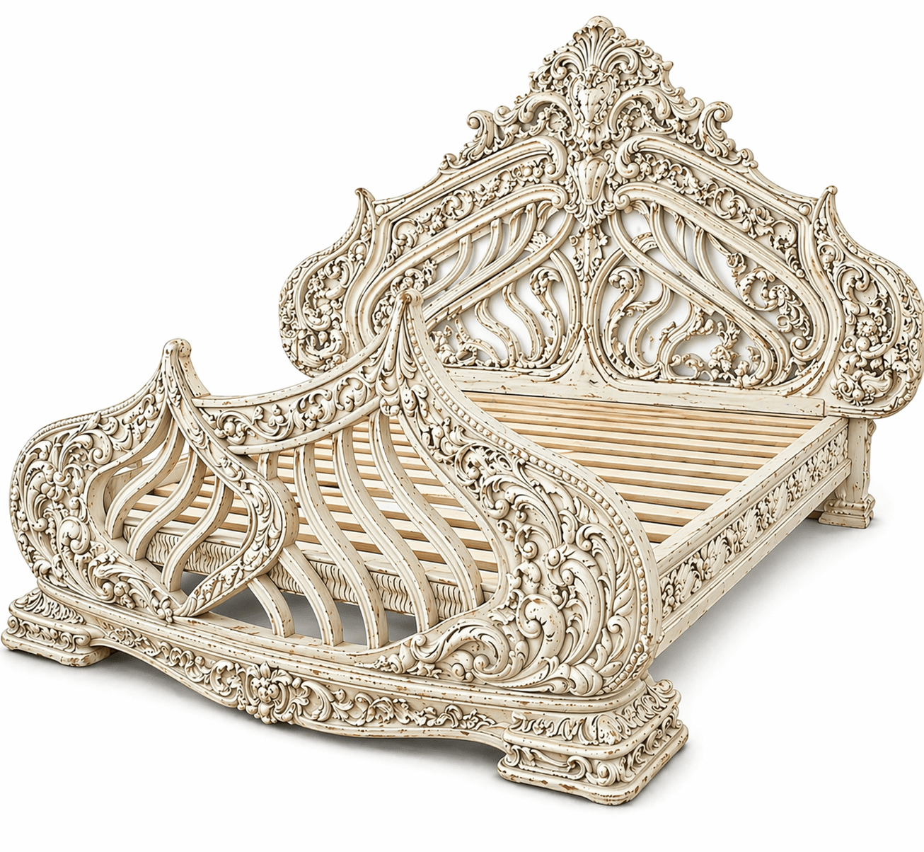 Aurelian Crest™ Hand - Carved Solid Wood Platform Bed & Bedroom Collection – handcrafted solid wood furniture