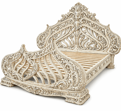 Aurelian Crest™ Hand - Carved Solid Wood Platform Bed & Bedroom Collection – handcrafted solid wood furniture