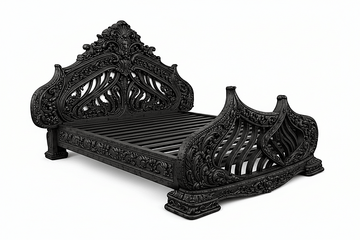 Aurelian Crest™ Hand - Carved Solid Wood Platform Bed & Bedroom Collection – handcrafted solid wood furniture