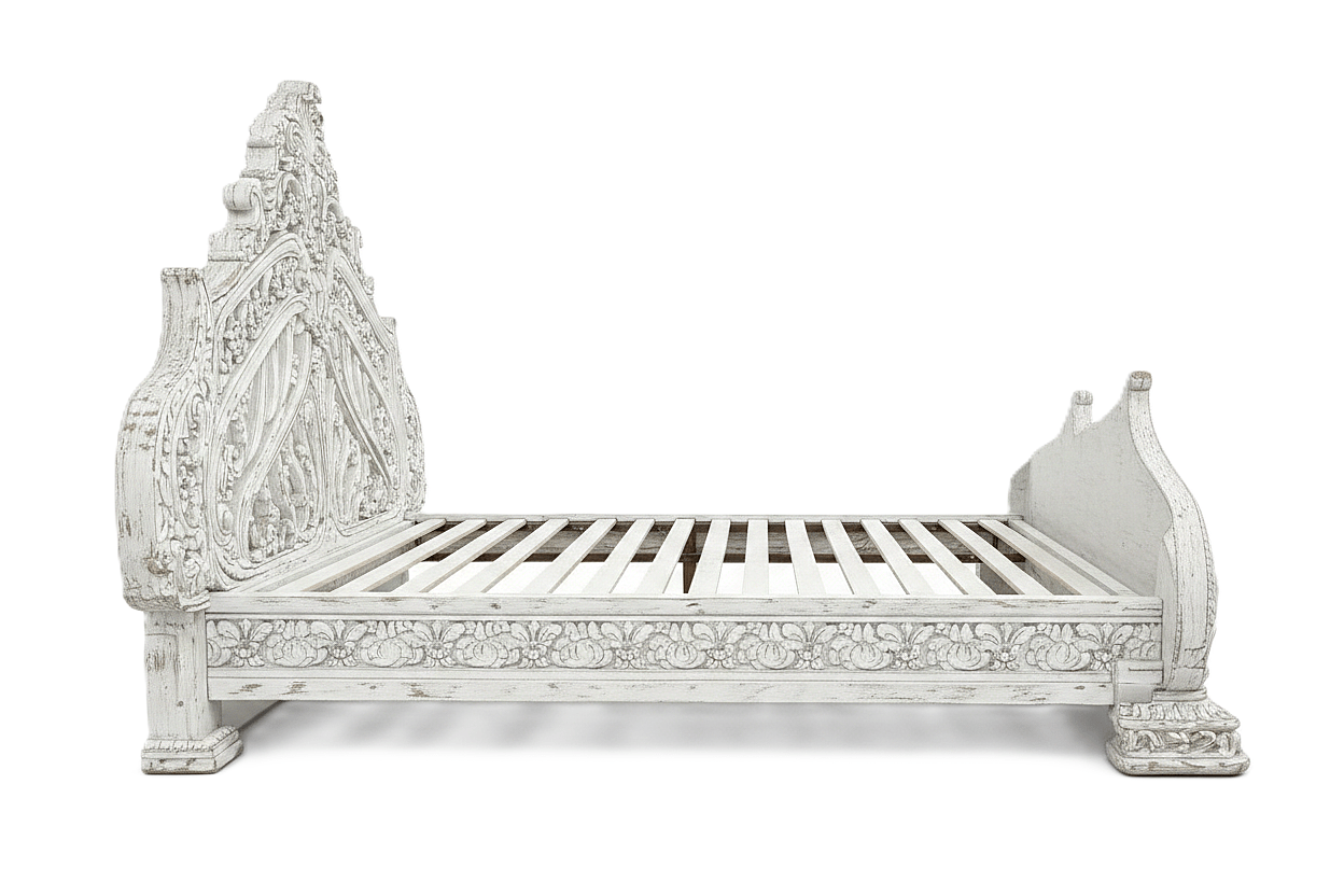 Aurelian Crest™ Hand - Carved Solid Wood Platform Bed & Bedroom Collection – handcrafted solid wood furniture