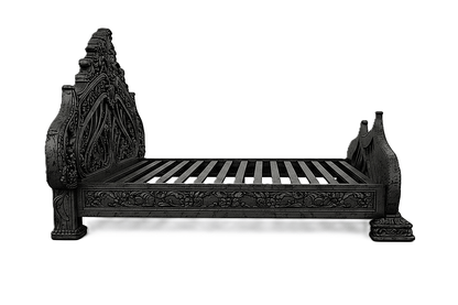 Aurelian Crest™ Hand - Carved Solid Wood Platform Bed & Bedroom Collection – handcrafted solid wood furniture