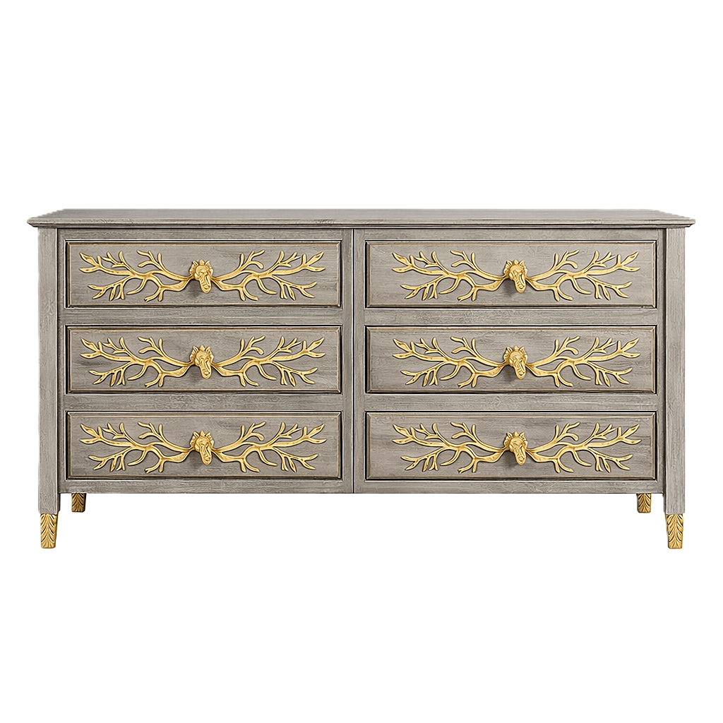 Aurum Arbor Royale™ Hand - Carved Solid Wood Dresser – handcrafted solid wood furniture