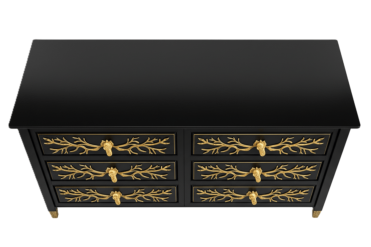 Aurum Arbor Royale™ Hand - Carved Solid Wood Dresser – handcrafted solid wood furniture