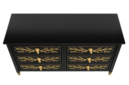 Aurum Arbor Royale™ Hand - Carved Solid Wood Dresser – handcrafted solid wood furniture