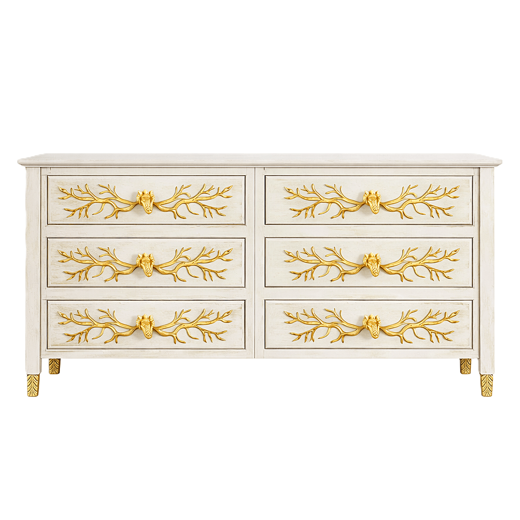 Aurum Arbor Royale™ Hand - Carved Solid Wood Dresser – handcrafted solid wood furniture
