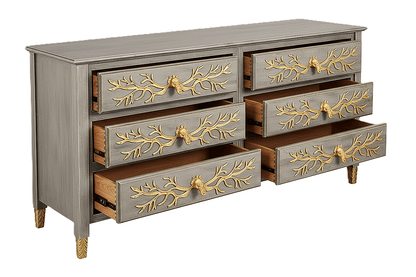 Aurum Arbor Royale™ Hand - Carved Solid Wood Dresser – handcrafted solid wood furniture
