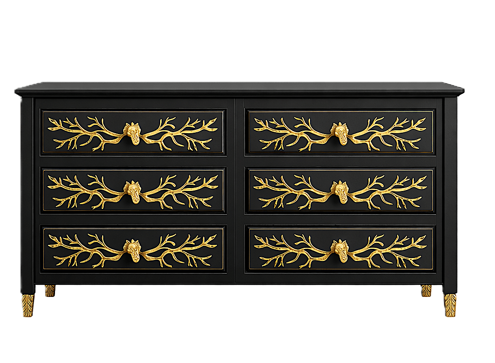 Aurum Arbor Royale™ Hand - Carved Solid Wood Dresser – handcrafted solid wood furniture