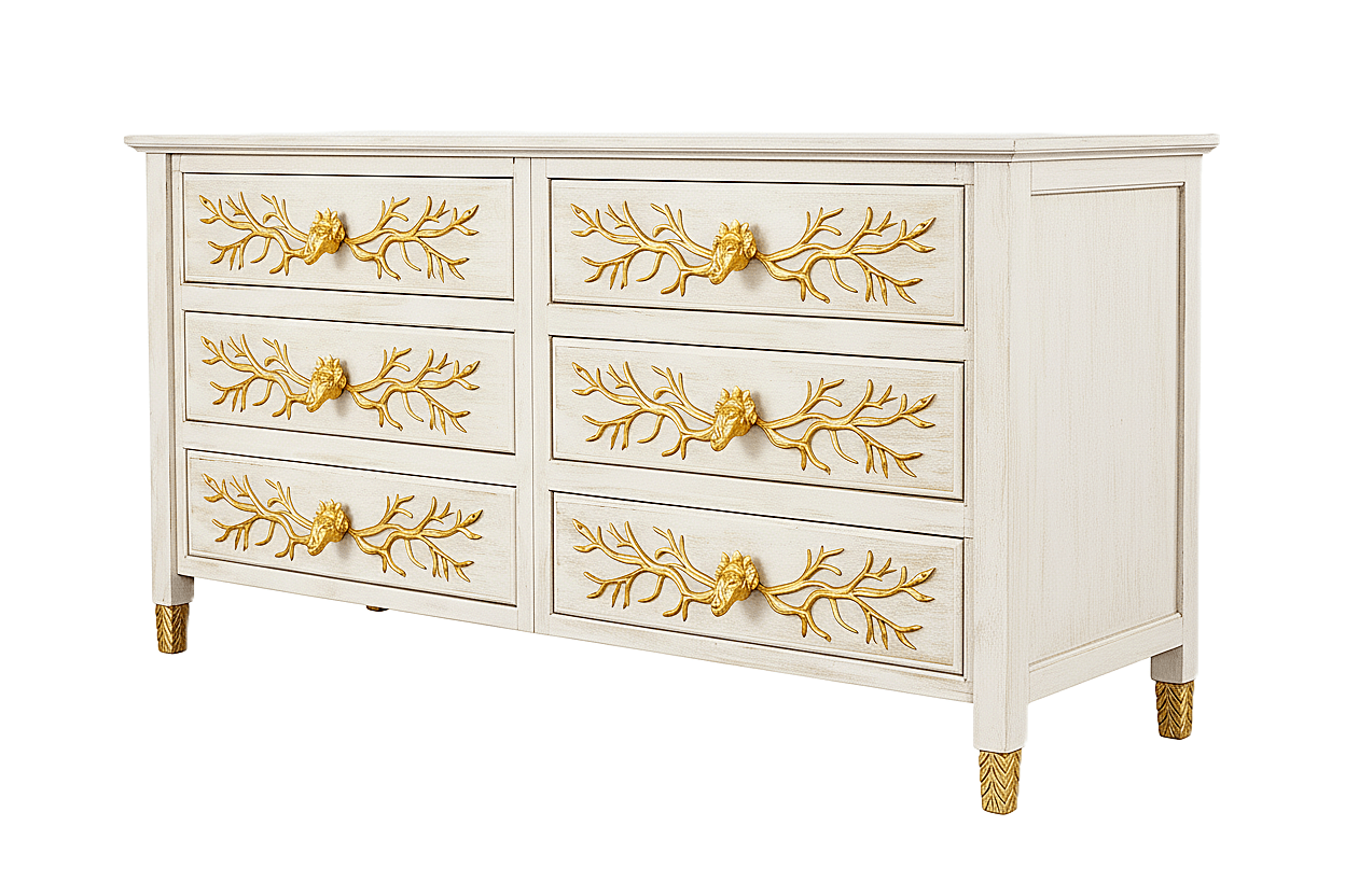 Aurum Arbor Royale™ Hand - Carved Solid Wood Dresser – handcrafted solid wood furniture