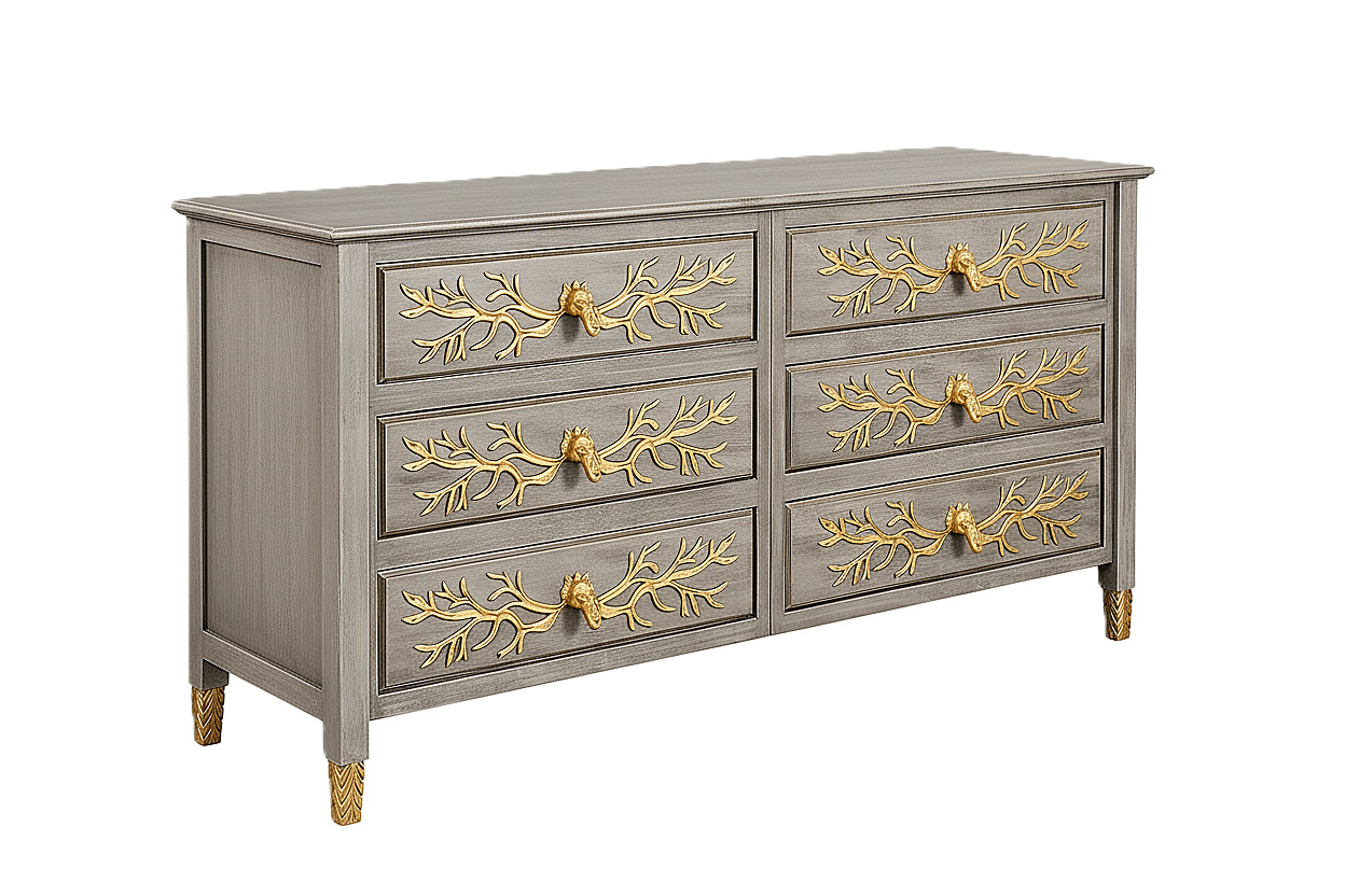 Aurum Arbor Royale™ Hand - Carved Solid Wood Dresser – handcrafted solid wood furniture