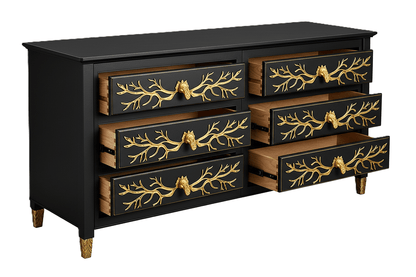 Aurum Arbor Royale™ Hand - Carved Solid Wood Dresser – handcrafted solid wood furniture