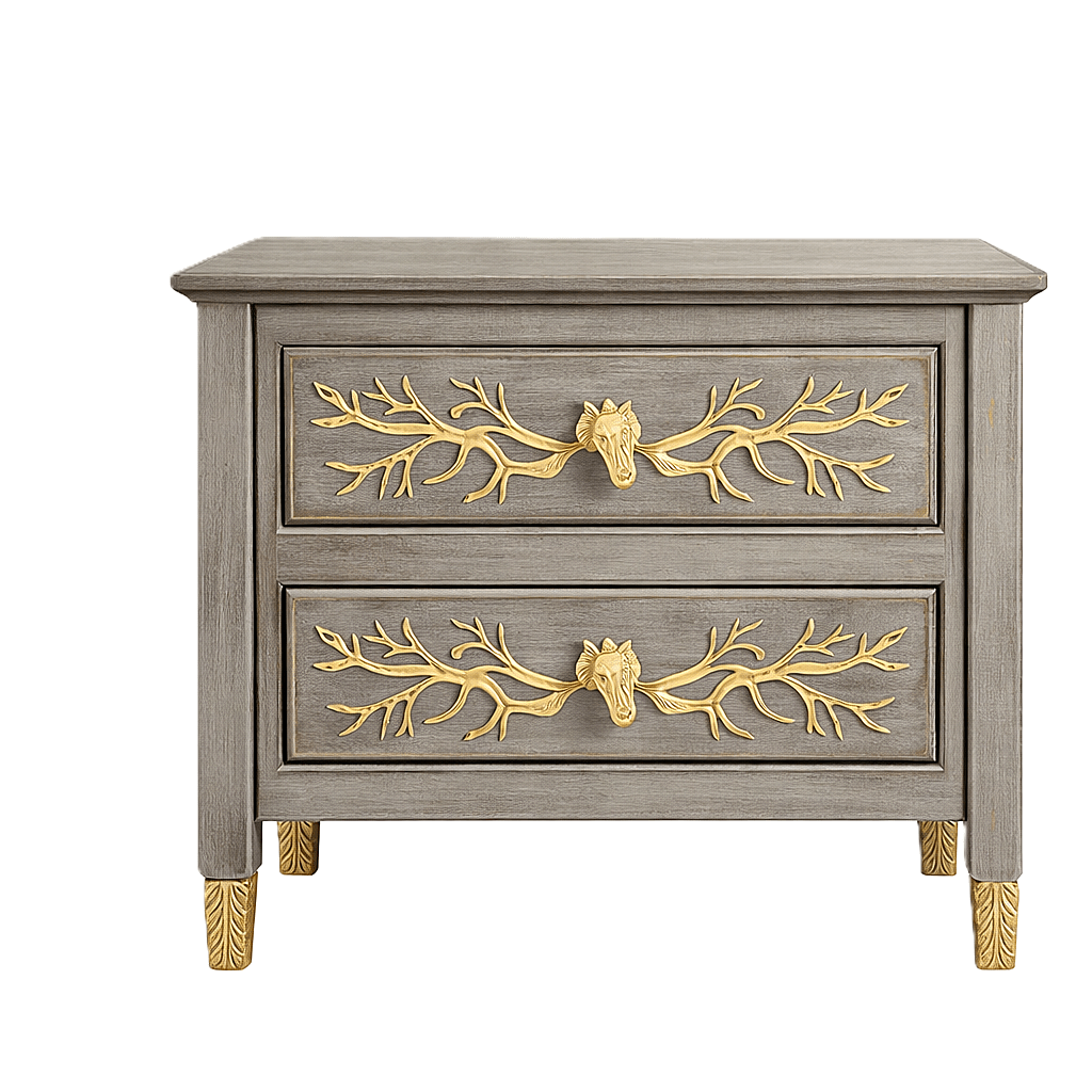 Aurum Arbor Royale™ Hand - Carved Solid Wood Nightstand – handcrafted solid wood furniture