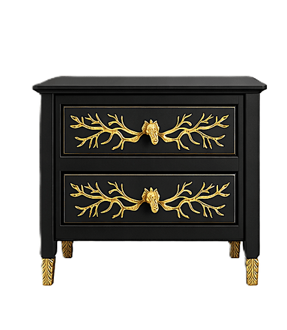 Aurum Arbor Royale™ Hand - Carved Solid Wood Nightstand – handcrafted solid wood furniture
