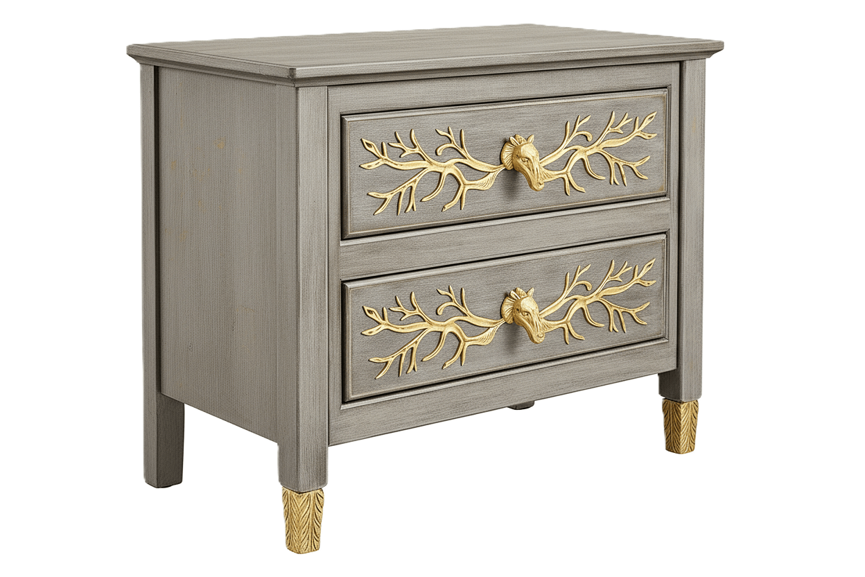 Aurum Arbor Royale™ Hand - Carved Solid Wood Nightstand – handcrafted solid wood furniture