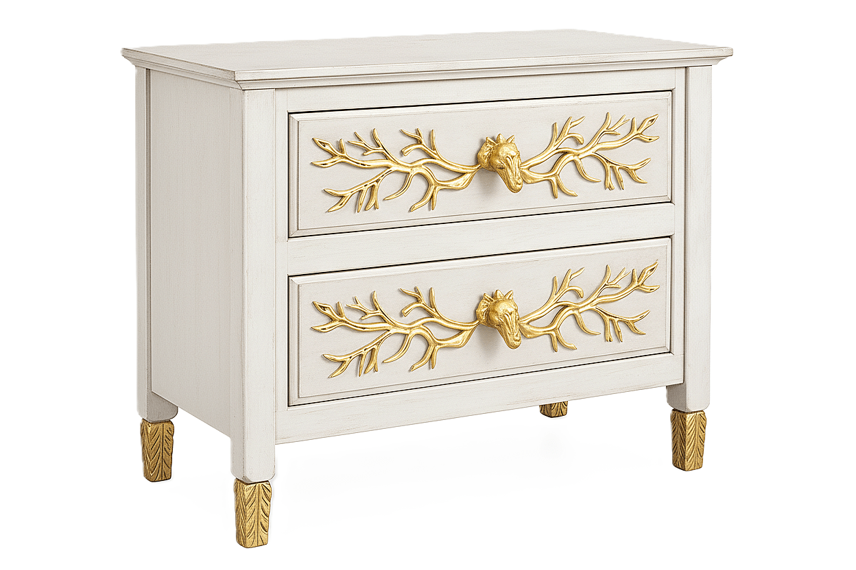 Aurum Arbor Royale™ Hand - Carved Solid Wood Nightstand – handcrafted solid wood furniture