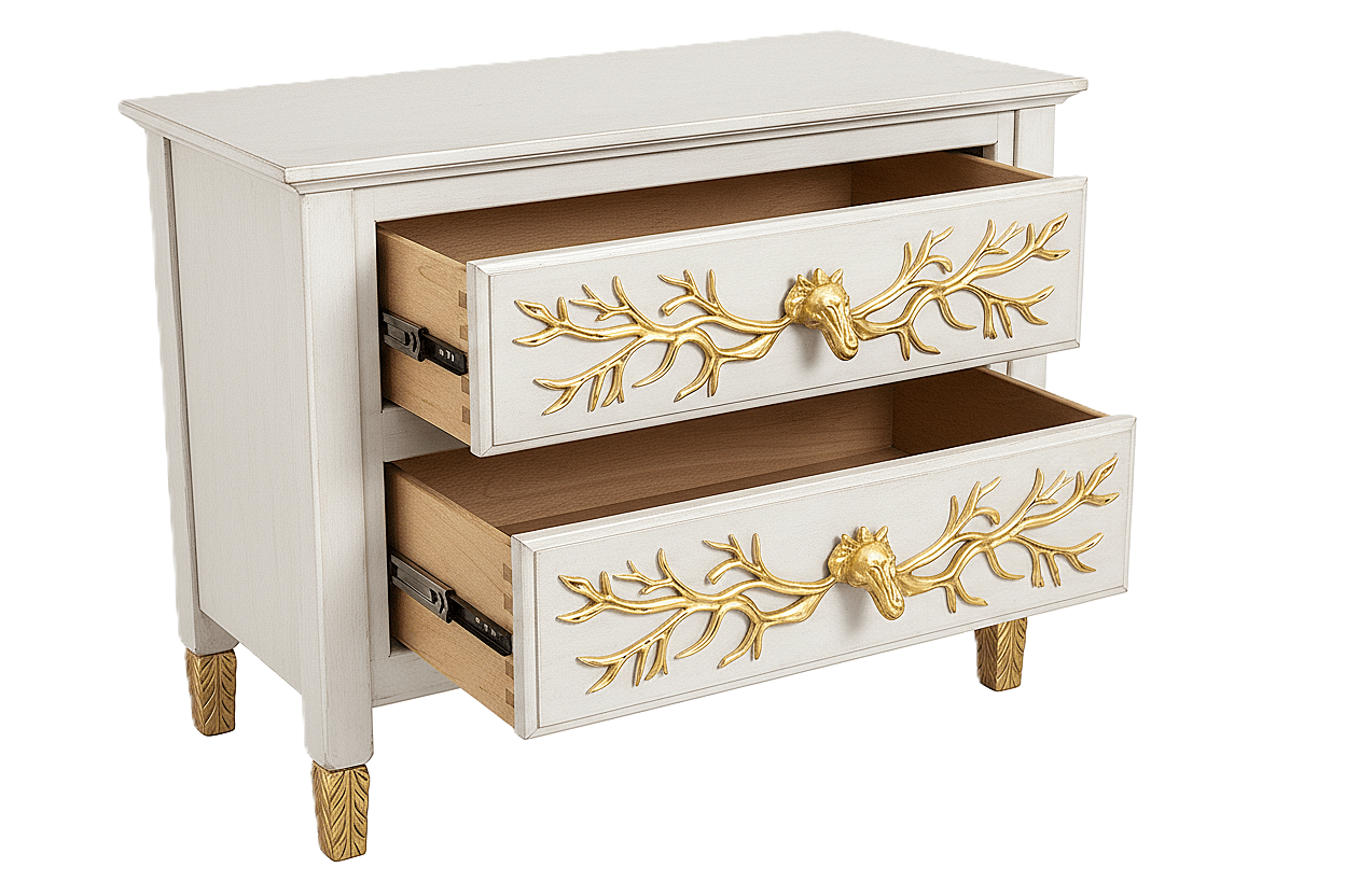 Aurum Arbor Royale™ Hand - Carved Solid Wood Nightstand – handcrafted solid wood furniture