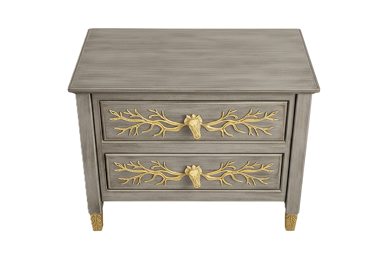 Aurum Arbor Royale™ Hand - Carved Solid Wood Nightstand – handcrafted solid wood furniture