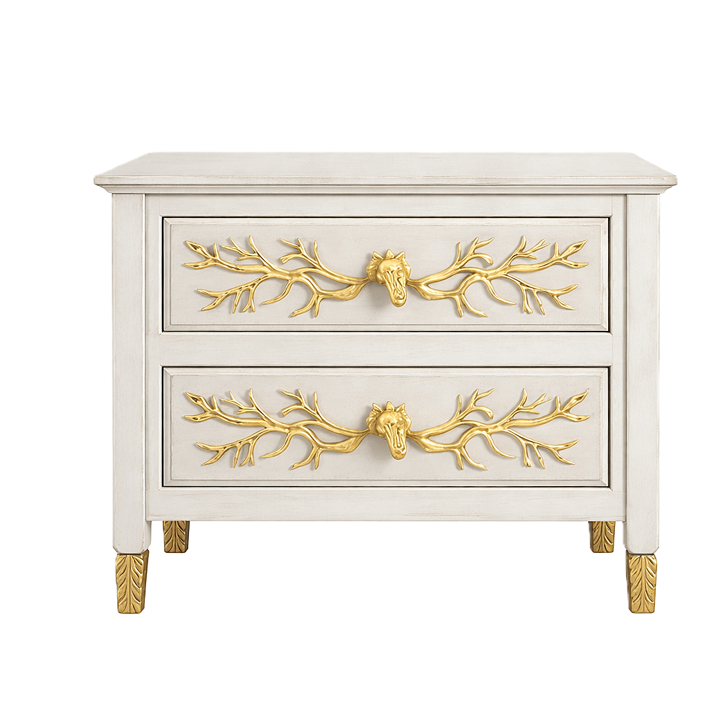 Aurum Arbor Royale™ Hand - Carved Solid Wood Nightstand – handcrafted solid wood furniture