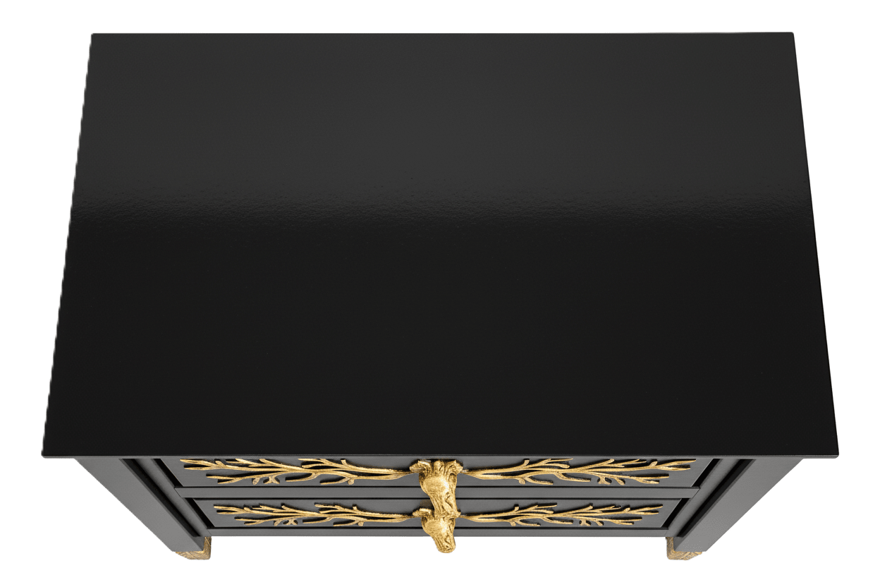 Aurum Arbor Royale™ Hand - Carved Solid Wood Nightstand – handcrafted solid wood furniture