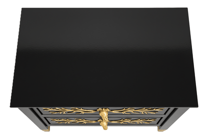 Aurum Arbor Royale™ Hand - Carved Solid Wood Nightstand – handcrafted solid wood furniture