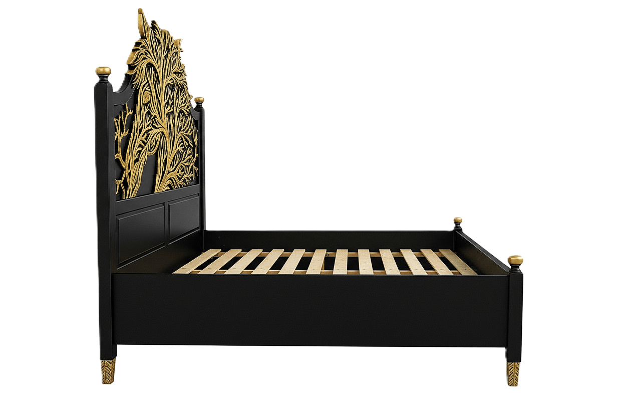 Aurum Arbor Royale™ Hand - Carved Solid Wood Platform Bed & Bedroom Collection – handcrafted solid wood furniture