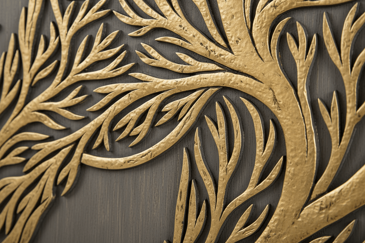Aurum Arbor Royale™ Hand - Carved Solid Wood Platform Bed & Bedroom Collection – handcrafted solid wood furniture