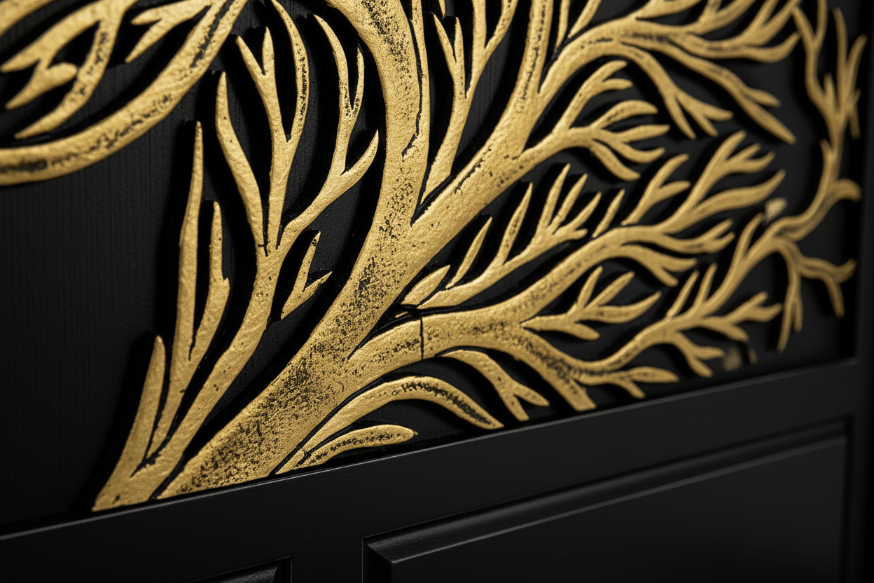 Aurum Arbor Royale™ Hand - Carved Solid Wood Platform Bed & Bedroom Collection – handcrafted solid wood furniture