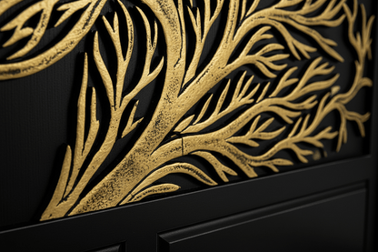 Aurum Arbor Royale™ Hand - Carved Solid Wood Platform Bed & Bedroom Collection – handcrafted solid wood furniture