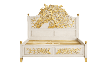Aurum Arbor Royale™ Hand - Carved Solid Wood Platform Bed & Bedroom Collection – handcrafted solid wood furniture