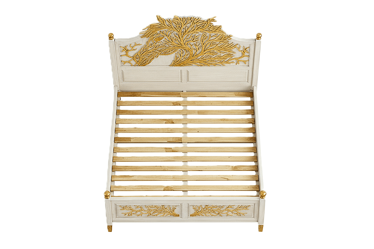 Aurum Arbor Royale™ Hand - Carved Solid Wood Platform Bed & Bedroom Collection – handcrafted solid wood furniture