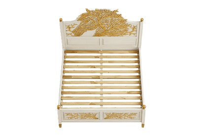Aurum Arbor Royale™ Hand - Carved Solid Wood Platform Bed & Bedroom Collection – handcrafted solid wood furniture