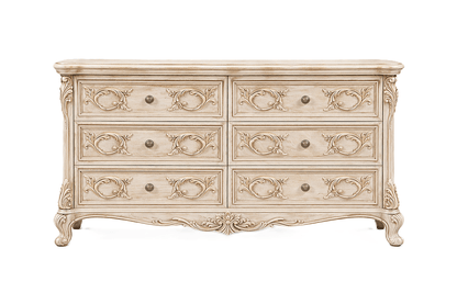 Aurum Noir Élysée™ Hand - Carved Solid Wood Dresser – handcrafted solid wood furniture