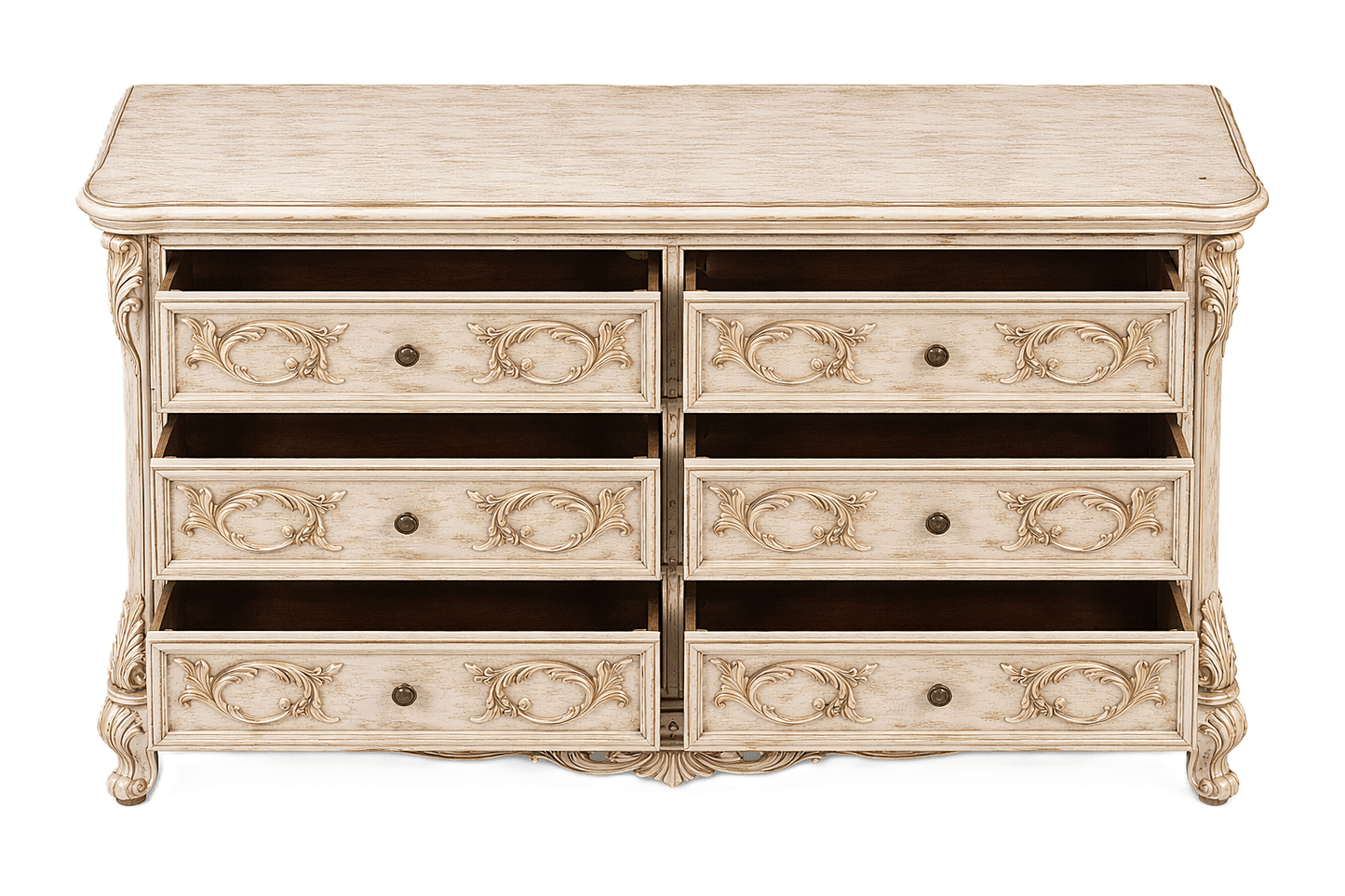 Aurum Noir Élysée™ Hand - Carved Solid Wood Dresser – handcrafted solid wood furniture