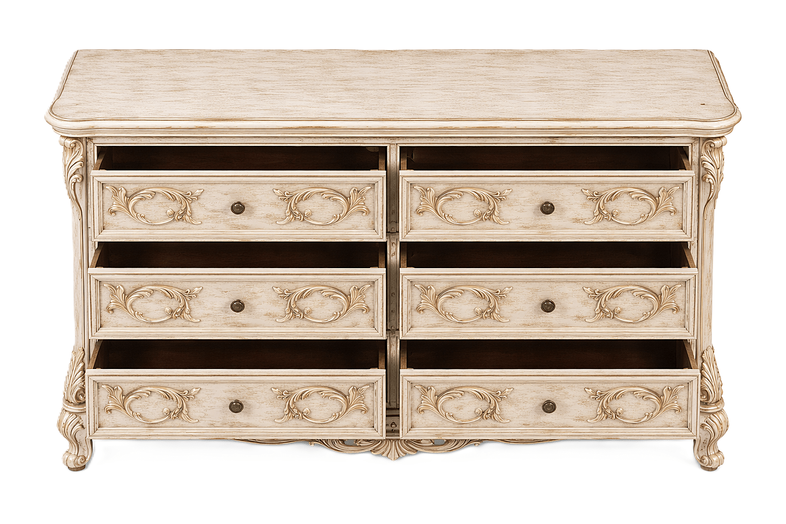 Aurum Noir Élysée™ Hand - Carved Solid Wood Dresser – handcrafted solid wood furniture