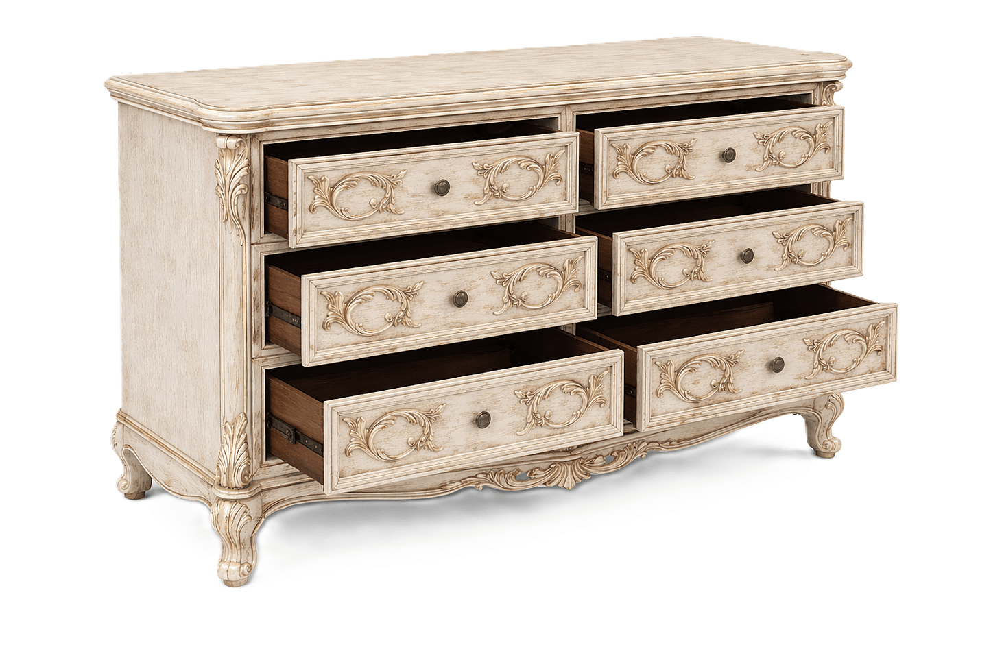 Aurum Noir Élysée™ Hand - Carved Solid Wood Dresser – handcrafted solid wood furniture