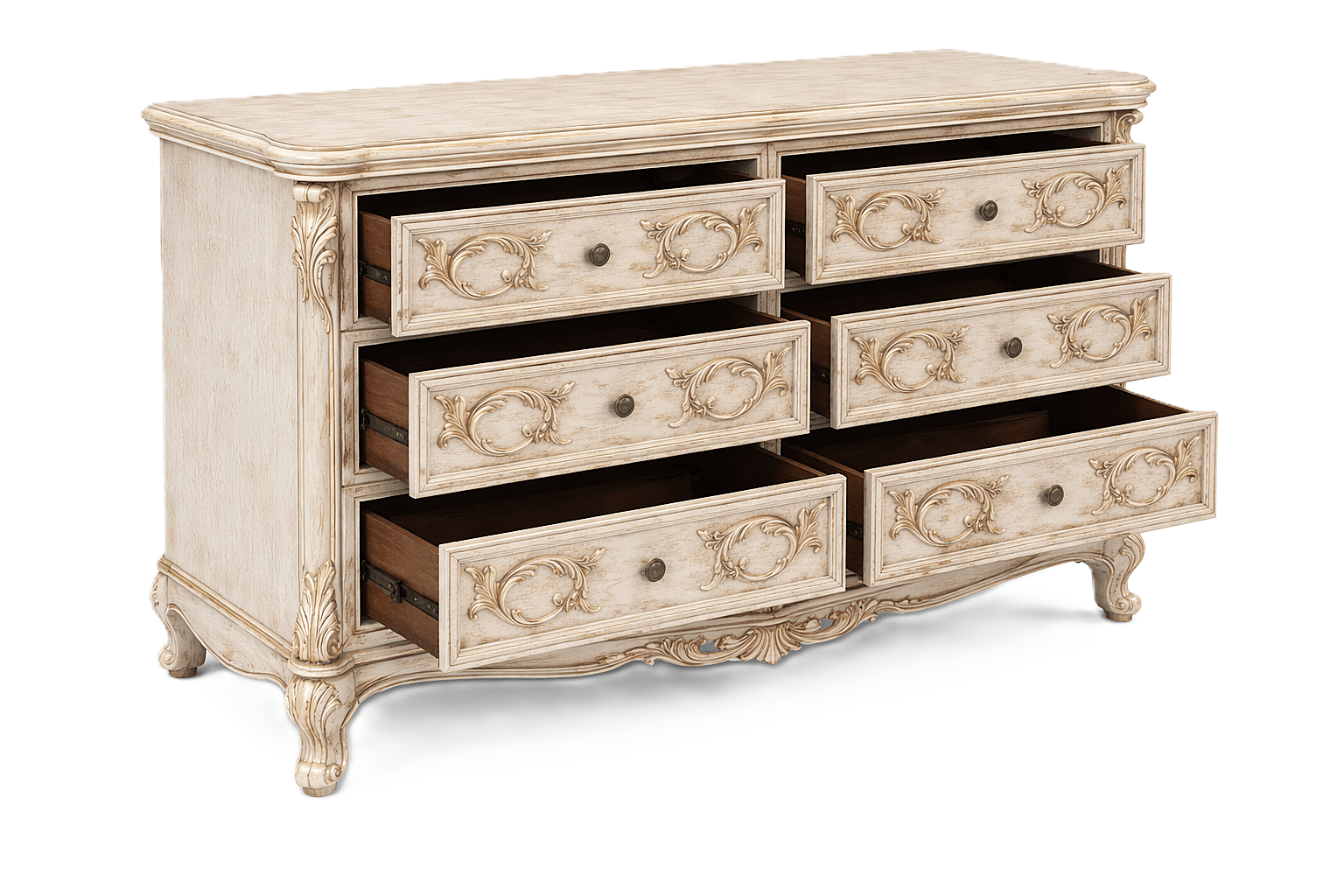 Aurum Noir Élysée™ Hand - Carved Solid Wood Dresser – handcrafted solid wood furniture