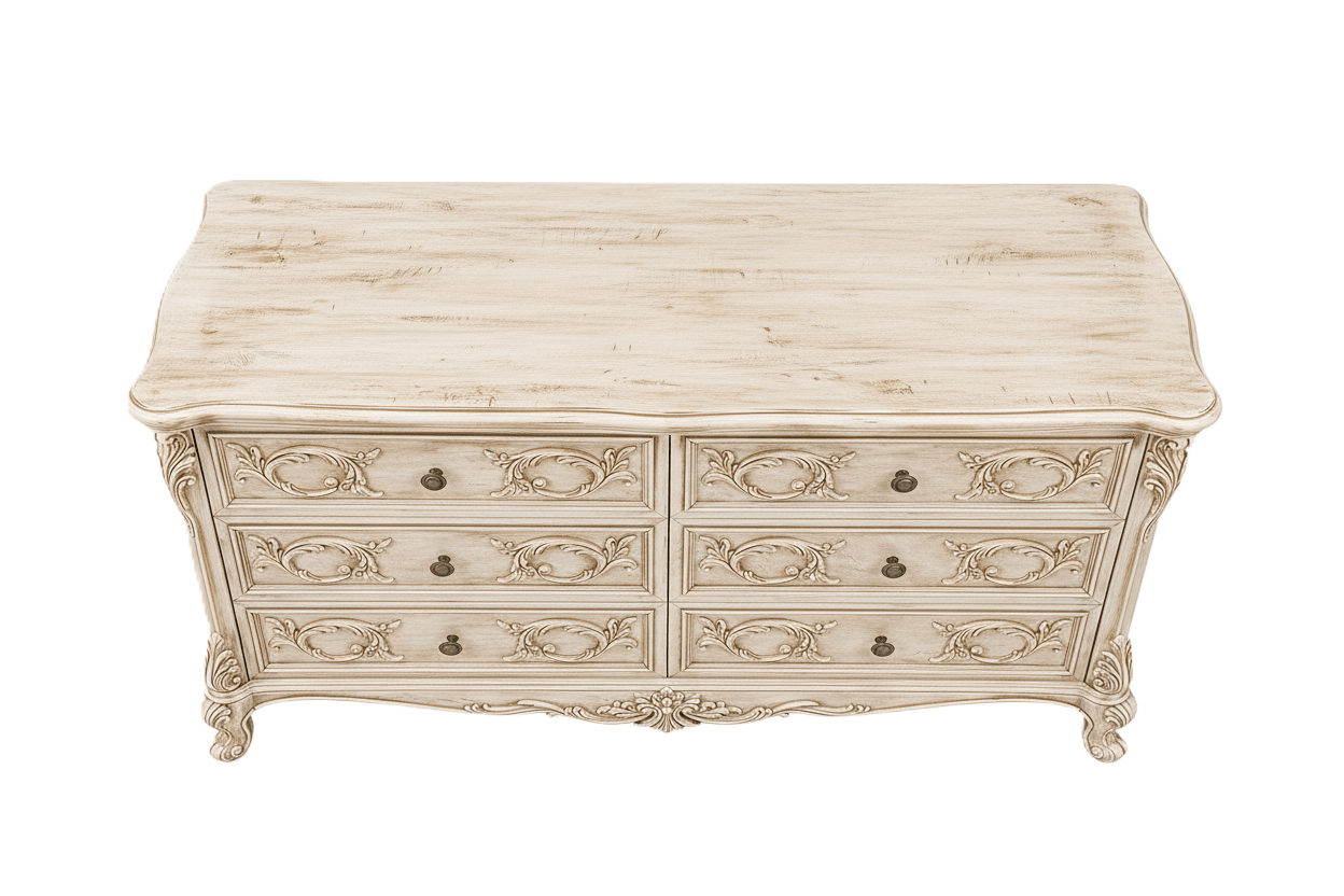 Aurum Noir Élysée™ Hand - Carved Solid Wood Dresser – handcrafted solid wood furniture