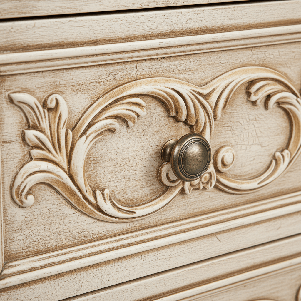 Aurum Noir Élysée™ Hand - Carved Solid Wood Dresser – handcrafted solid wood furniture
