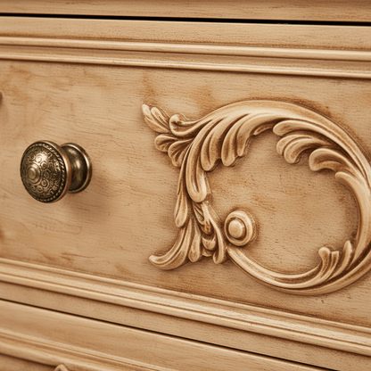 Aurum Noir Élysée™ Hand - Carved Solid Wood Nightstand – handcrafted solid wood furniture