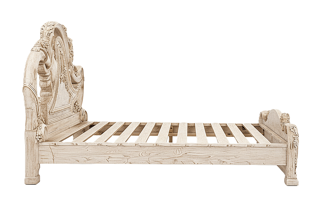 Aurum Noir Élysée™ Hand - Carved Solid Wood Platform Bed & Bedroom Collection – handcrafted solid wood furniture