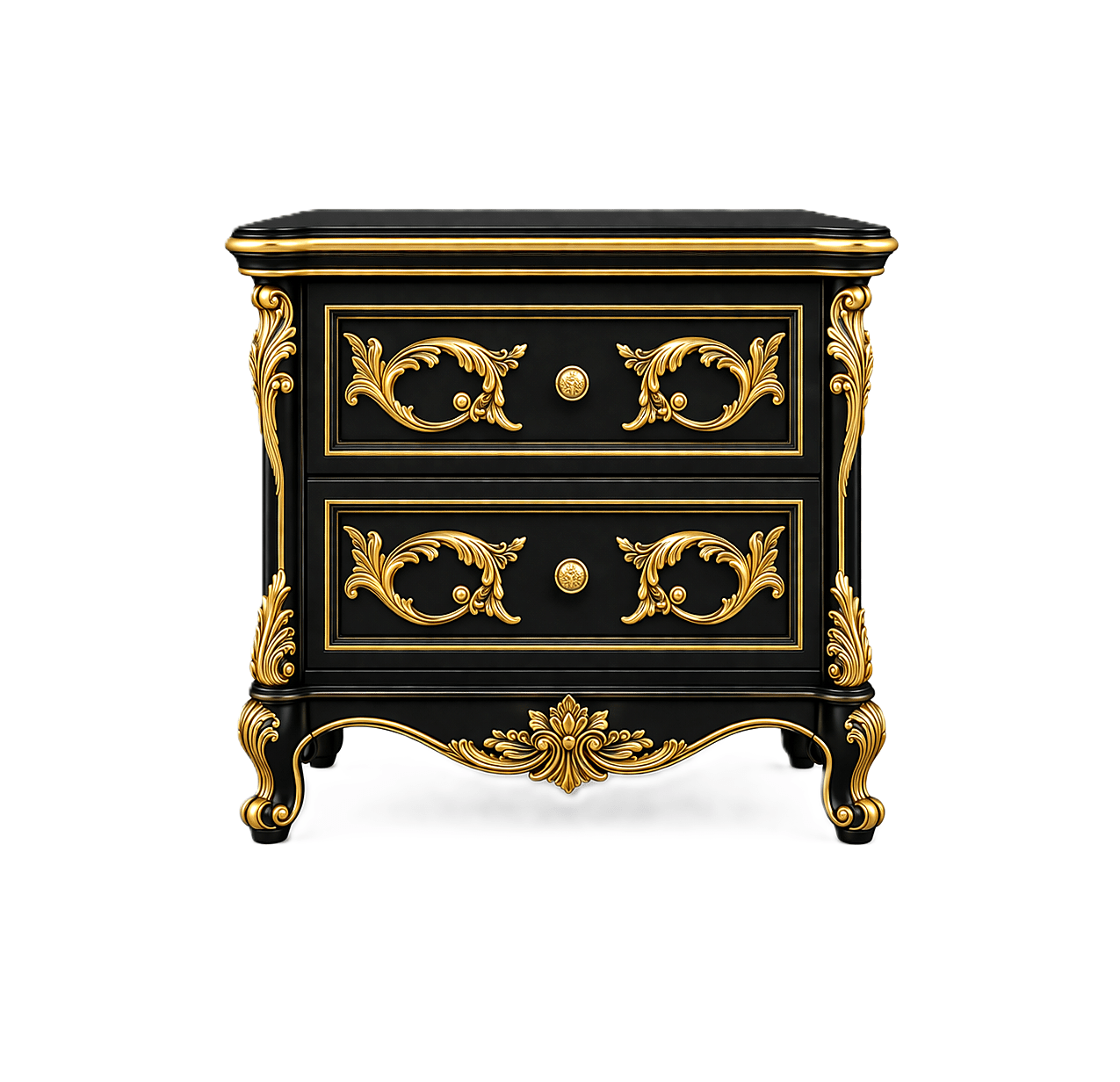 Aurum Noir Élysée™ Hand - Carved Solid Wood Platform Bed & Bedroom Collection – handcrafted solid wood furniture