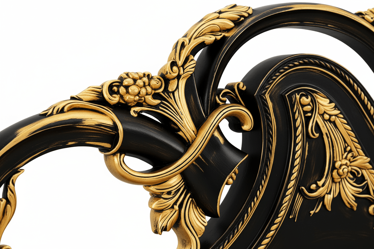 Aurum Noir Élysée™ Hand - Carved Solid Wood Platform Bed & Bedroom Collection – handcrafted solid wood furniture