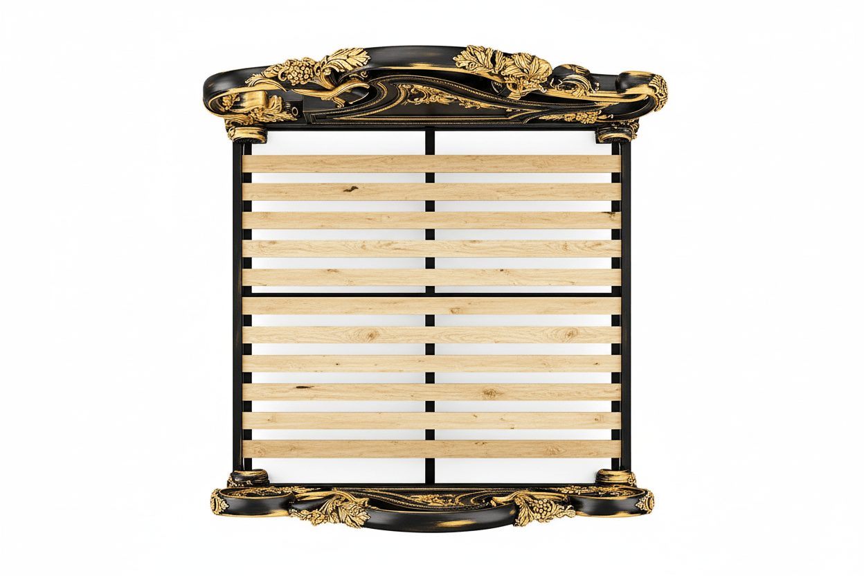 Aurum Noir Élysée™ Hand - Carved Solid Wood Platform Bed & Bedroom Collection – handcrafted solid wood furniture