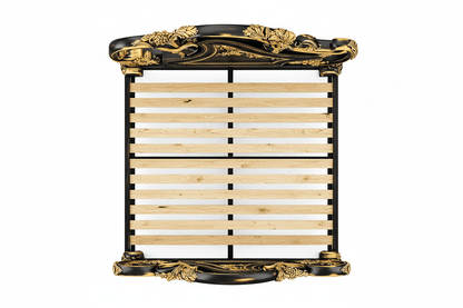Aurum Noir Élysée™ Hand - Carved Solid Wood Platform Bed & Bedroom Collection – handcrafted solid wood furniture