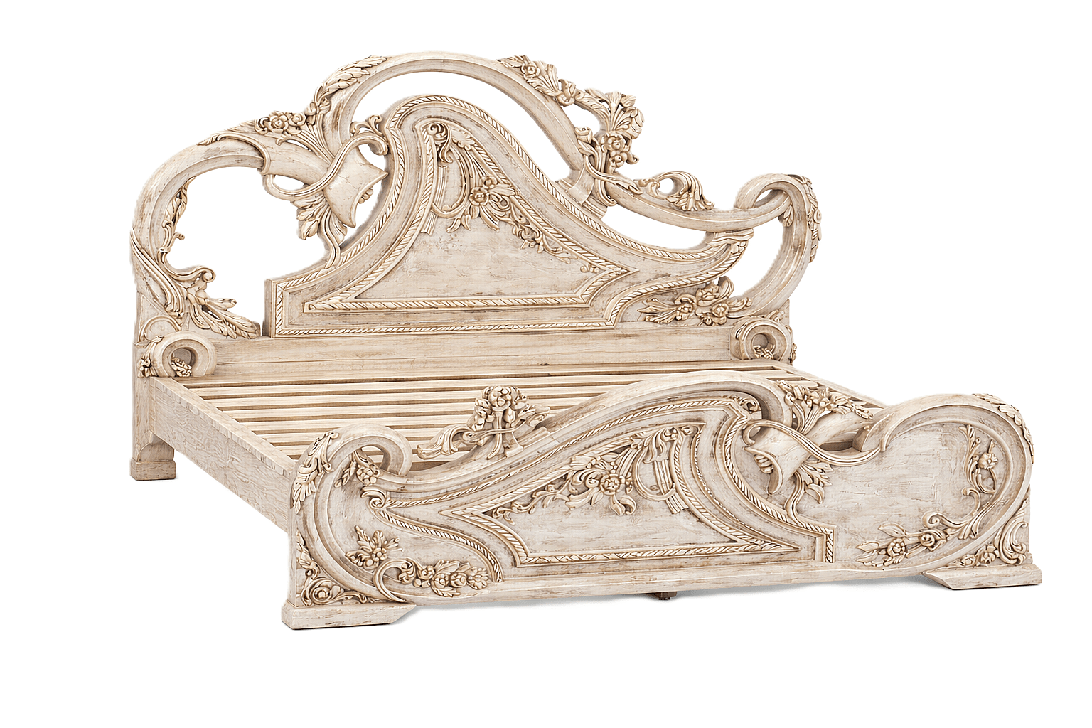 Aurum Noir Élysée™ Hand - Carved Solid Wood Platform Bed & Bedroom Collection – handcrafted solid wood furniture