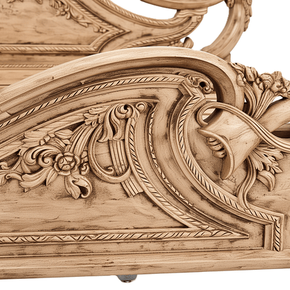 Aurum Noir Élysée™ Hand - Carved Solid Wood Platform Bed & Bedroom Collection – handcrafted solid wood furniture