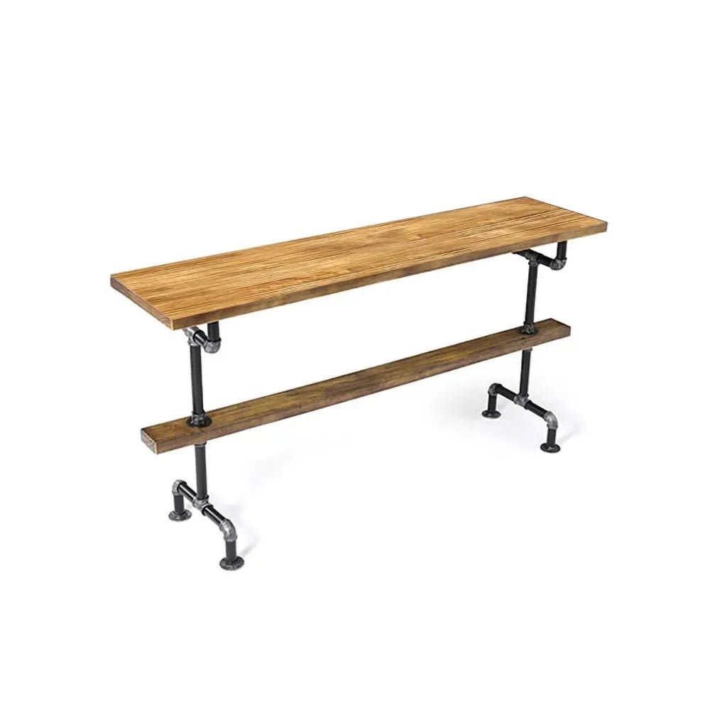 Banga Retro Rectangular Bar Table Natural Industrial Pub Table
